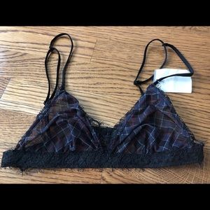NWT Lovers and Friends plaid bralette xs